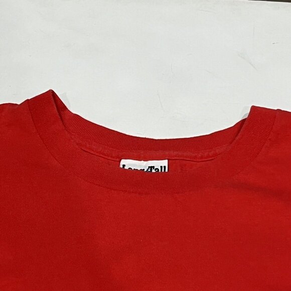 Vintage Jensen Activewear Long Tall Tee Red Basic Cotton Shirt Men Size 3XL - Picture 4 of 12